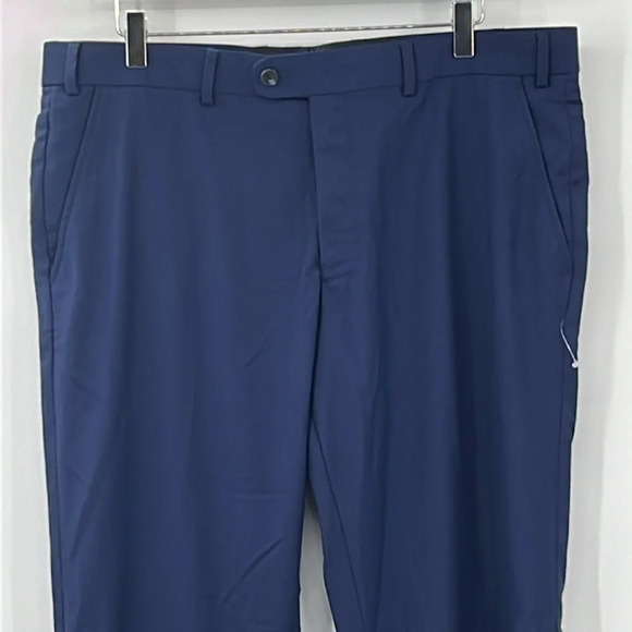 Perry Ellis Portfolio Flat Front Hemmed Dress Pants in Blue - NWOT - Size 38 - Picture 2 of 5
